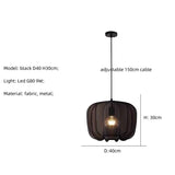 Modern Fabric Ceiling Pendant Lamp E27 - Minimalist Wabi-Sabi LED Ceiling Light Fixture for Living Room, Hotel, Restaurant & Shop