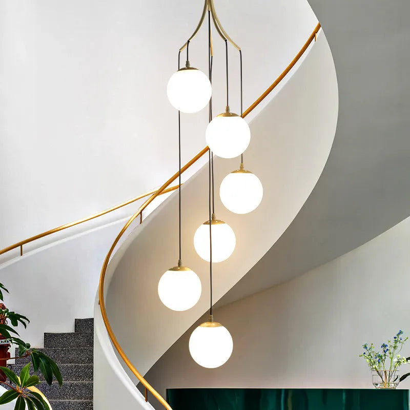 Modern Nordic Spiral Staircase Pendant Light for Dining Room Loft Apartment Villa Stairwell Decoration Chandelier Home Decor
