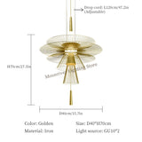 Modern Flying Saucer Hanging Lamps for Ceiling Luxury Metal Pendant Lights Restaurant INS LED Chandelier Loft Home Decorations