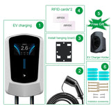 EV Charger Type 2 IEC62196-2 APP Wifi Control 21KW 3 Phase Electric Vehicle Car Charging Station EVSE Wall Box with Cable