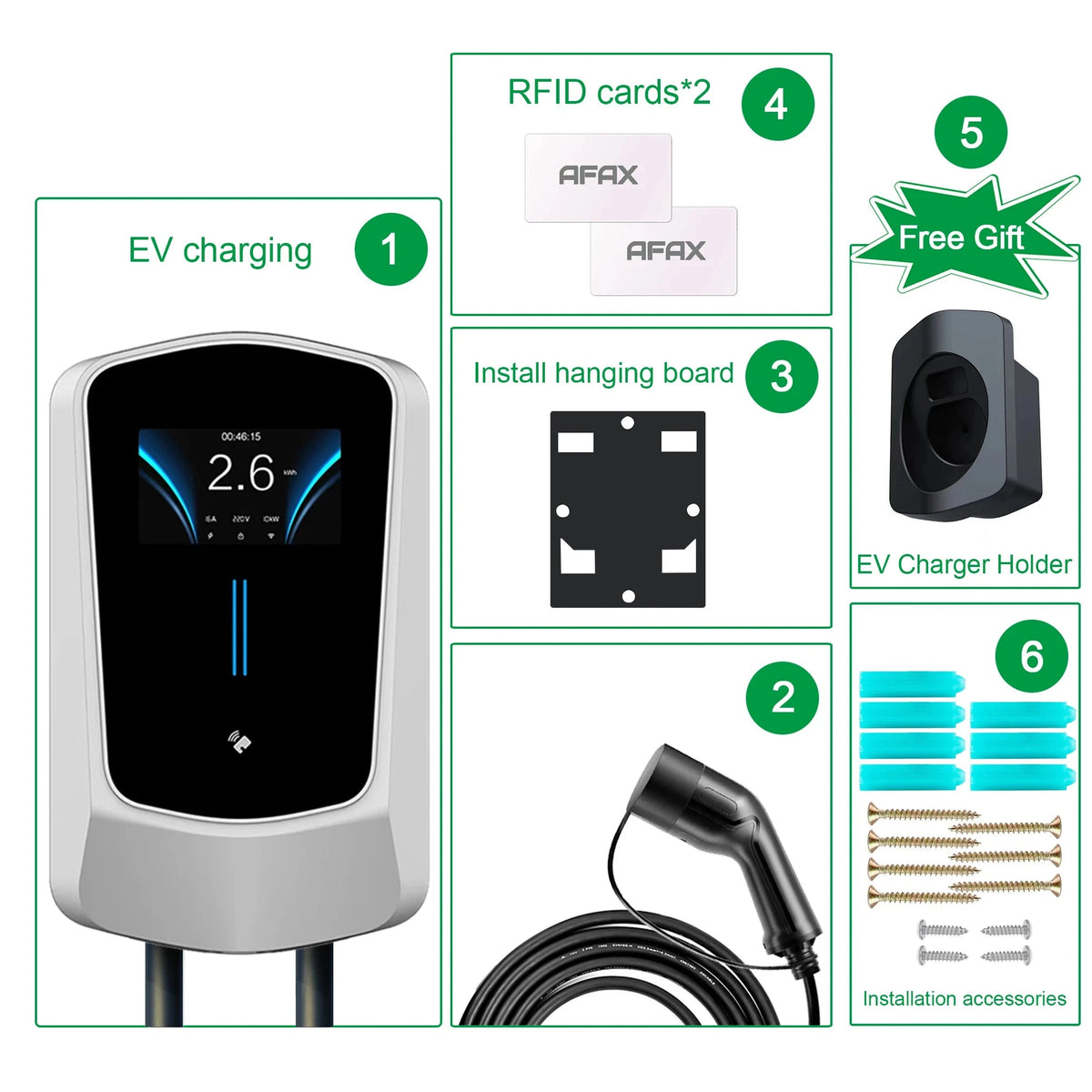 EV Charger Type 2 IEC62196-2 APP Wifi Control 21KW 3 Phase Electric Vehicle Car Charging Station EVSE Wall Box with Cable
