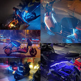 2pcs Motorcycle LED Turn Signal Lights - Waterproof DRL Flowing Strip