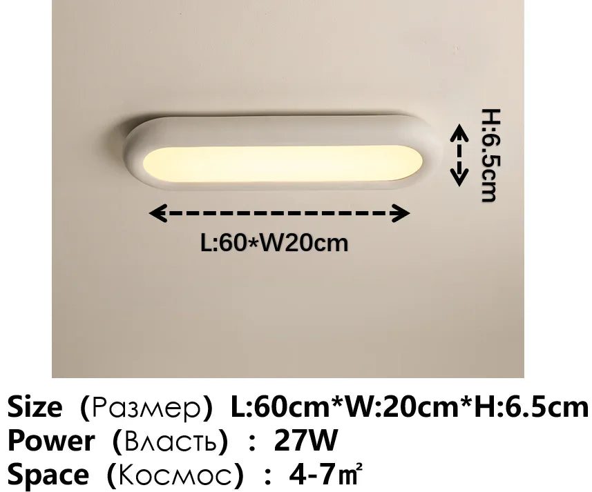 Smart Home Rectangular Bedroom Balcony Hallway Ceiling Light Milk White Resin New Indoor House Lighting Design Lamp and Lanterns