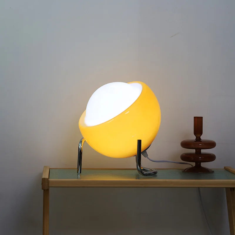 Medieval Bauhaus Glass Table Lamp - Nordic Retro LED Mushroom Desk Light