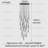 Nordic Minimalist Chandelier Home Decor Living Room Loft Chandelier Interior Lighting Duplex House Villa LED Stair Pendant Light