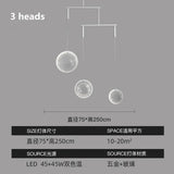 Pendant light LED Round clear glass light fixture Hotel Hall Living room lamp Restaurant designer pendent light
