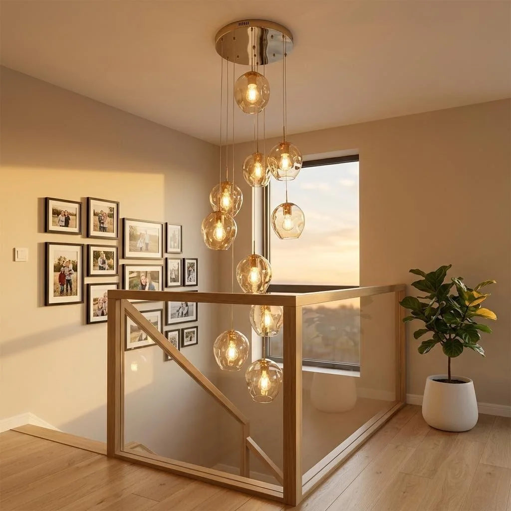 Modern Spiral Staircase Chandelier Crystal Ball Lamp Long Lighting for Living Room Villa Loft Dining Room 2026 New Design