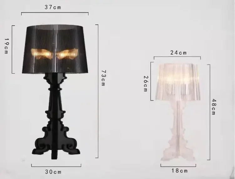 Nordic Designer Transparent White Baroque Ghost Table Lamp Bedside Sofa Lighting Decoration LED Ambient Light