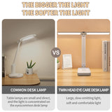 LED Desk Lamp 3 Levels Dimmable Touch Table Lamp USB Rechargeable Eye Protection Foldable Reading Night Light For Bedside Desk