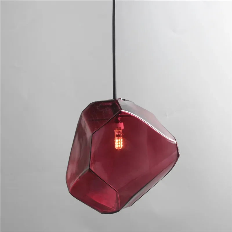 Simple Stone Glass Pendant Light Colorful Indoor G4 LED Lamp The Restaurant Dining Room Bar Cafe Shop Lighting Fixture AC110-265