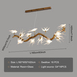 Luxury Glass Bird Chandelier (Designer Swallow Pendant Light) - Modern Decorative Hanging Ceiling Lamp Fixture for Living Room & Dining Room