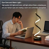 Modern LED Spiral Dimmable Table Lamp - Minimalist Curved Desk Light