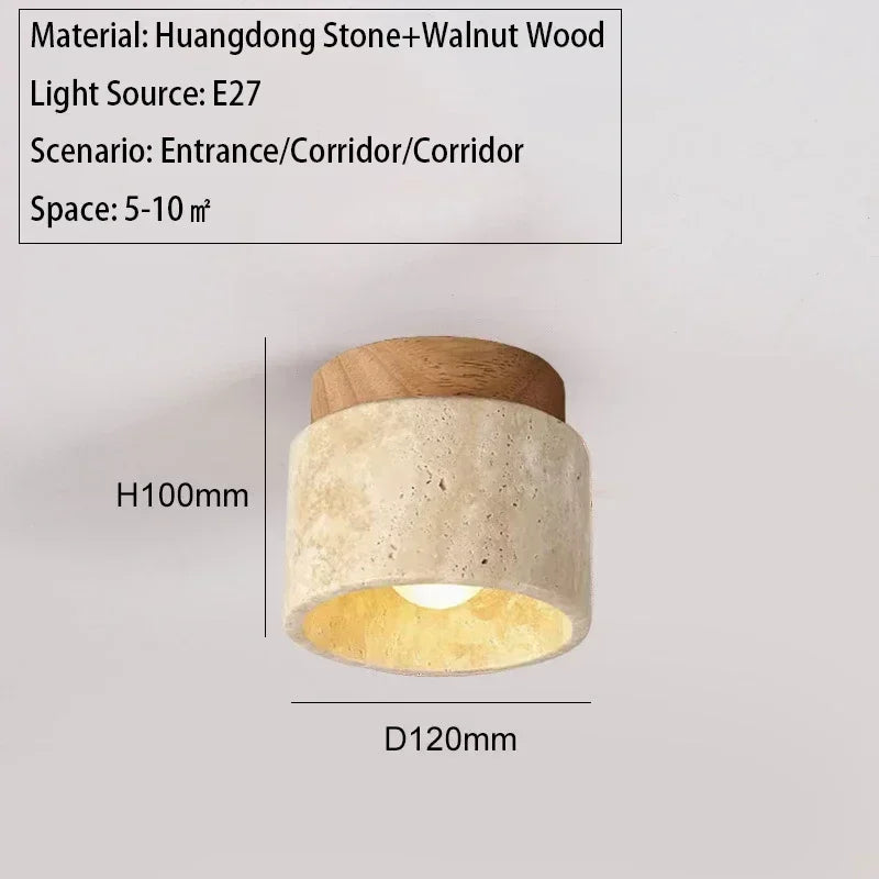 Travertine Stone LED Ceiling Lamp Aisle Corridor Light Fixture For Living Room Dining Room Bedroom Decor Chandelier Ceiling Lamp