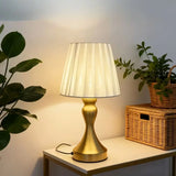 Nordic retro style desk lamp with fabric lampshade - USB powered dimmable night light, perfect for bedroom, study, and home deco