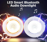 LED Smart Music Lamp Intelligent Background Music Light Ceiling Speakers With Adjusted Lights Smart Bluetooth Downlight Speaker