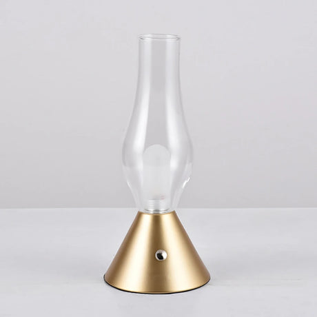 Retro table lamp LED glass night light rechargeable bedroom bedside desk light bar restaurant atmosphere light