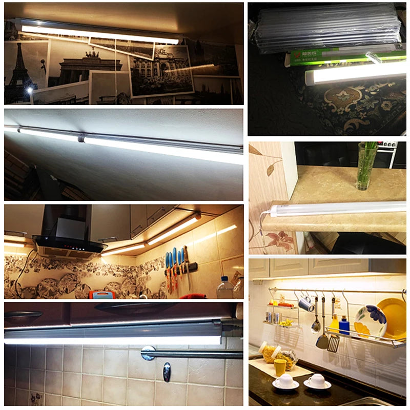 220V Led Tube Light Fixture High Brightness Lamp Tube Bar Lighting Bulb For Kitchen Home-Appliance Light Strip LED Luminaire