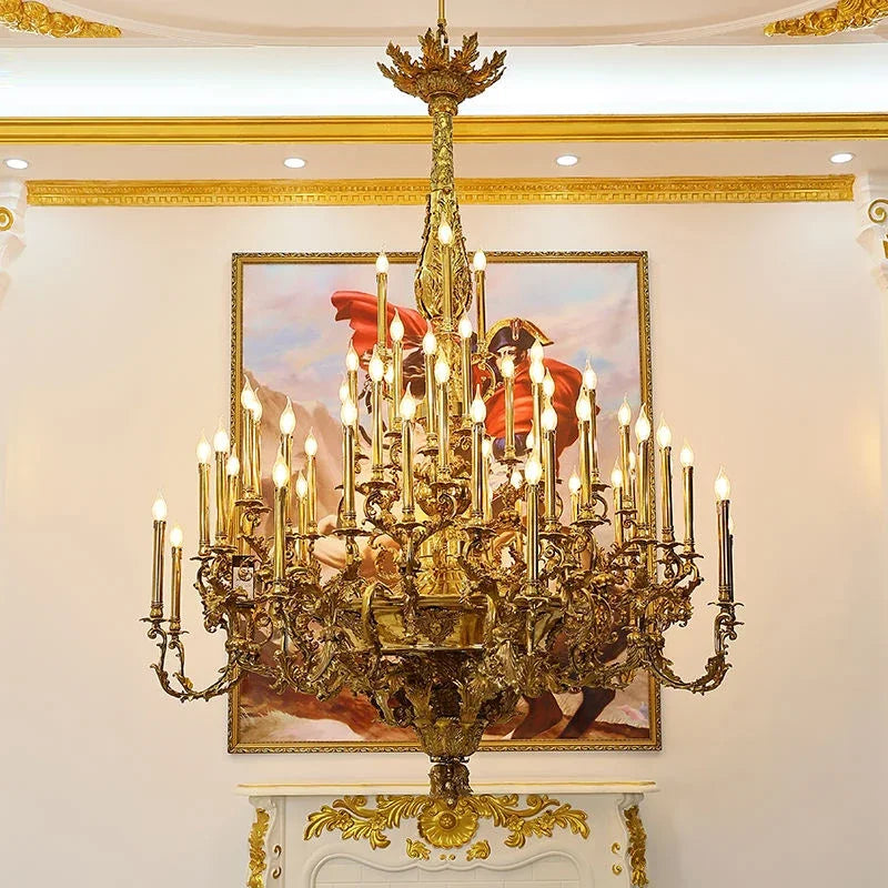 Mid Century Big Pendant Light Baroque Bronze Lamp Church Copper High End Lighting Royal Antique Brass Chandelier