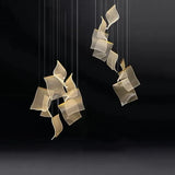 Nordic Lighting Guide LED Chandelier Duplex Rotating Stairs Postmodern Chandelier Creative Restaurant Pendant Light LED