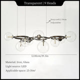 Postmodern Nordic Designer Creative Pendant Lights Art Living Room Bedroom Restaurant Magic Beans Multi-color Glass Chandelier