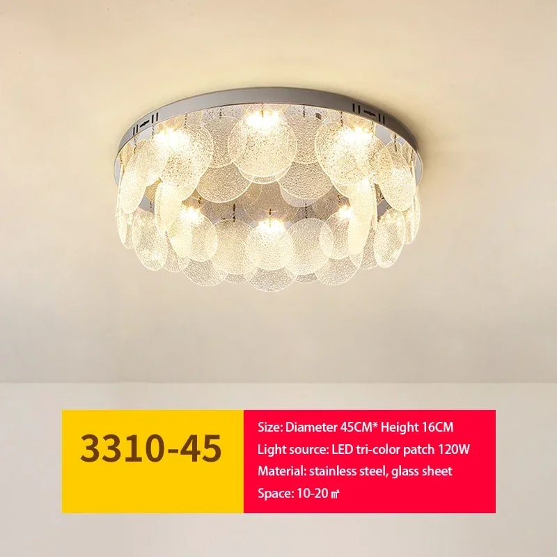 Modern LED Ceiling Lamp Metal Art Glass Chandelier Hanging Lamp Living Room Kitchen Indoor Decoration Ceiling Lustre Fixture