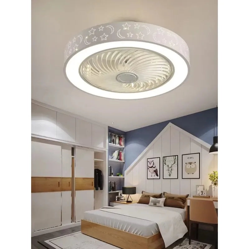 Ceiling Fans with Lights 50 CM 6 Speeds APP+Remote Control Iron Fan Light Led 3 Color Dimmable Bedroom Living Room Fan Lamp