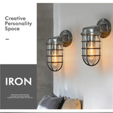 Retro Industrial Wall Lamp for Loft Coffee Bar Corridor Aisle Waterproof Outdoor Sconce Antique E27 Exterior Led Lights Fixture