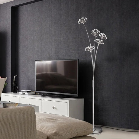 INS Modern Simple LED Bedside Lamp Living Room Bedroom Wedding Dress Shop Decors Crystal Study Dandelion Standing  Floor Light