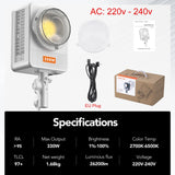 330W LED Video Light - 2700K-6500K Bi-Color Spotlight with Bowens Mount