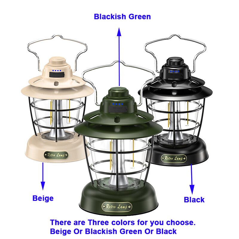 LED Tent Night Light Handle Camping USB Rechargeable Bulb Outdoor Portable Lamp Emergency Lantern With Infinite Dimming Function