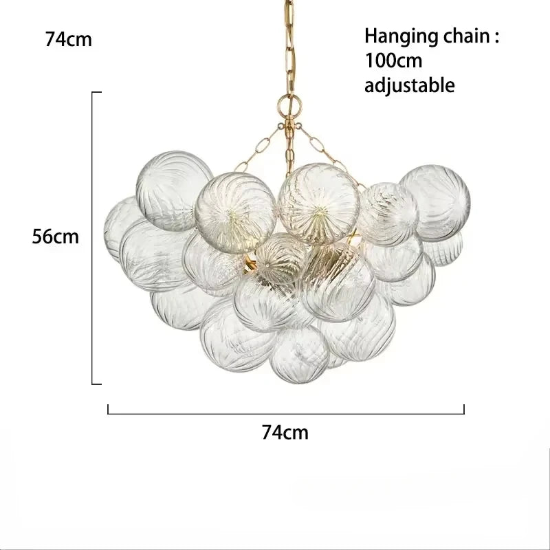 Minimalist Glass Pendant Light Modern Ball Chandelier for Living Dining Room Restaurant Home Decor Indoor Lighting Hanging Lamp