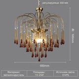 Artpad Retro French Branch Colorful Crystal Chandeliers for Living Room Romantic Raindrop Coloful Crystal Hanging Pendant Light