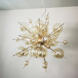 Nordic Designer Chrome Gold Metal LED Pendant Light Modern Artistic Glass Ball Chandeliers for Restaurant Home Decor
