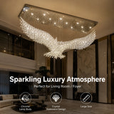Modern Luxury Eagle Crystal Chandelier Large Pendant Ceiling Light for Living Room Villa Hotel Lobby Staircase Decor