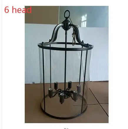 American Copper Glass Corridor Aisle Restaurant Bar Shop Cylinder Solder Birdcage Chandelier Lamp E14x3 pendant light home decors
