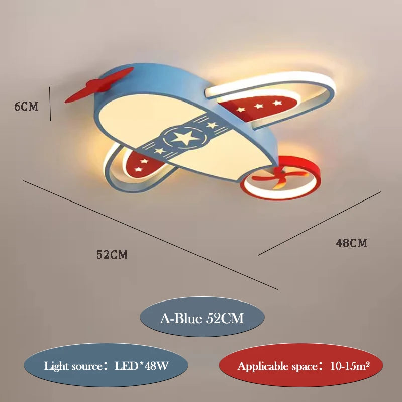 Children's Room Ceiling Chandeliers Cartoon Airplane Lights Minimalist Modern Nursery Little Boy Girl Bedroom Hanging Chandelier