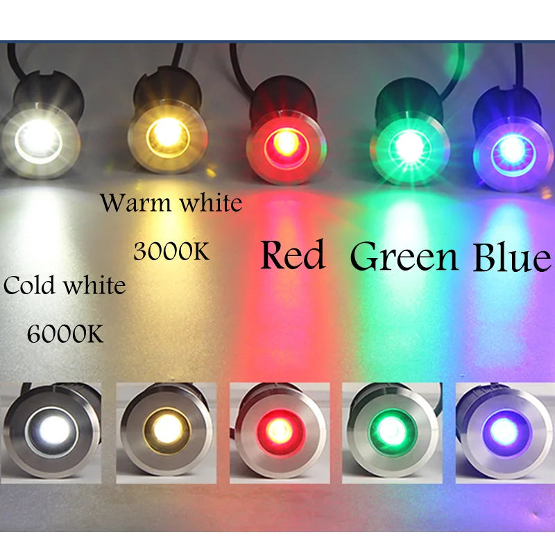 IP68 DC12V 220V 3W Outdoor Lighting for Garden Yard Step Stairs Floor Deck LED Recessed Inground Lamps LED Underground Spotlight