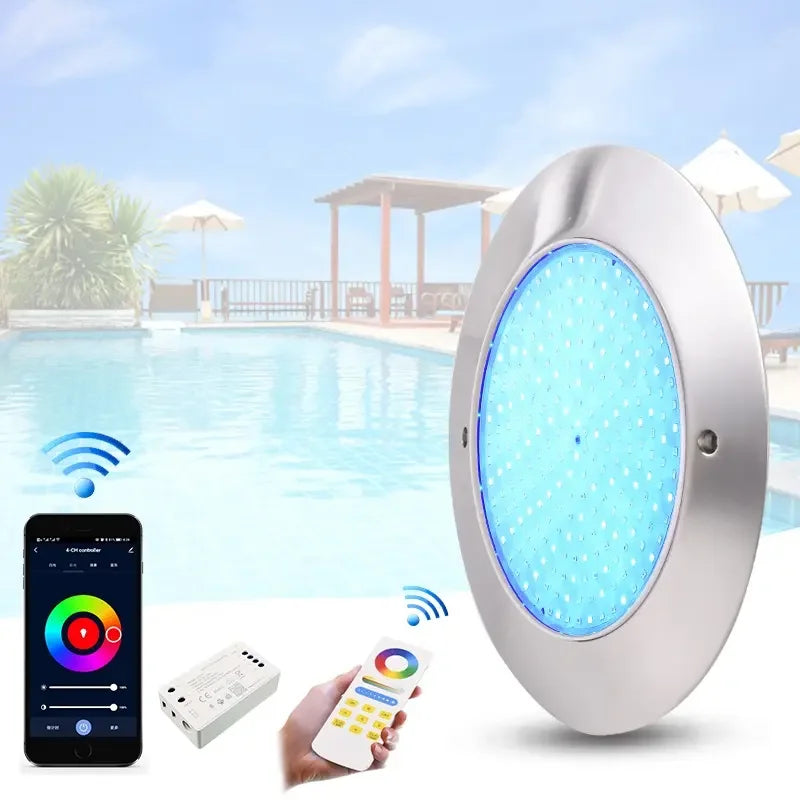 Smart App Wifi Tuya IP68 12V RGB Underwater Waterproof LED SPA Pond Lighting 18W 25W 35W Swimming Pool Lights