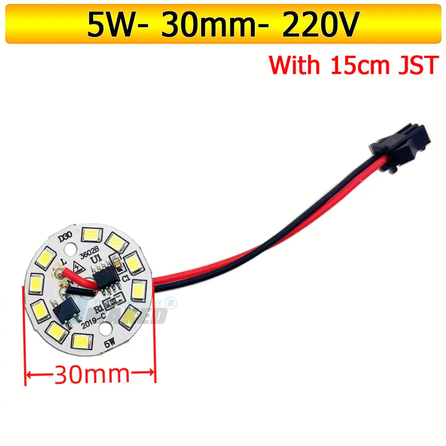 10-Pack AC 220V LED PCB Aluminum Plate - Integrated IC Driverless Light Board