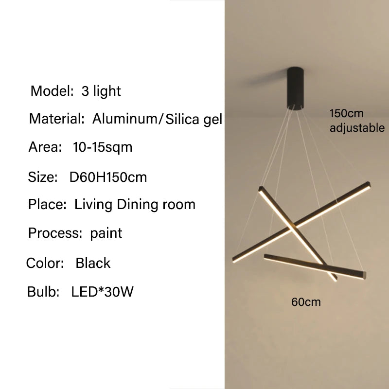 Modern Led Chandeliers Living Dining Room Kitchen Lighting Decor Lustre Pendant Lamp Indoor Duplex Hall Hanging Lights Fixture