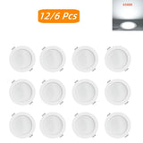 12/6Pcs LED Downlight AC220V Ceiling Recessed Down Lights Round LED Panel Light Spotlight Lamp For Living Room Decora Lighting