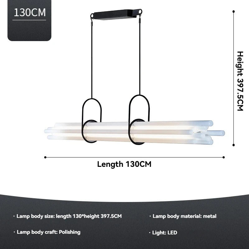 Modern Long Pendant Lamp For Kitchen Table Island Living Dining Room Minimalist Strip Creative Design Acrylic Hanging Chandelier