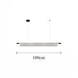 Simple Acrylic Linear LED Chandelier for Dining Table Kitchen Island Restaurant Bar Office Study Modern Iron Strip Pendant Light