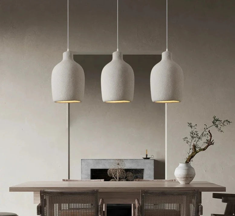 Nordic Wabi-Sabi Style Led E27 Pendant Lights Luster Dining Room Minimalism Lamp Home Decor Light Bar Loft Pendant Lamp Fixtures