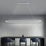 Modern LED Linear Pendant Light - Simple Line Hanging Lamp for Dining Room