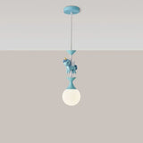 Children's Room Bedroom Pendant Light Eye Protection Cartoon LED Carousel Creative Pink Decoration Room Pendant Light