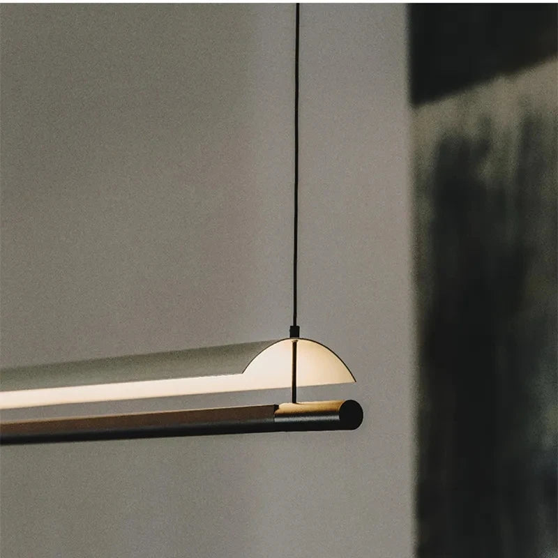 Nordic Minimalist Modern Metal LED Long Pendant Light for Living Room Dining Room Indoor Home Decoration Lighting Fixtures