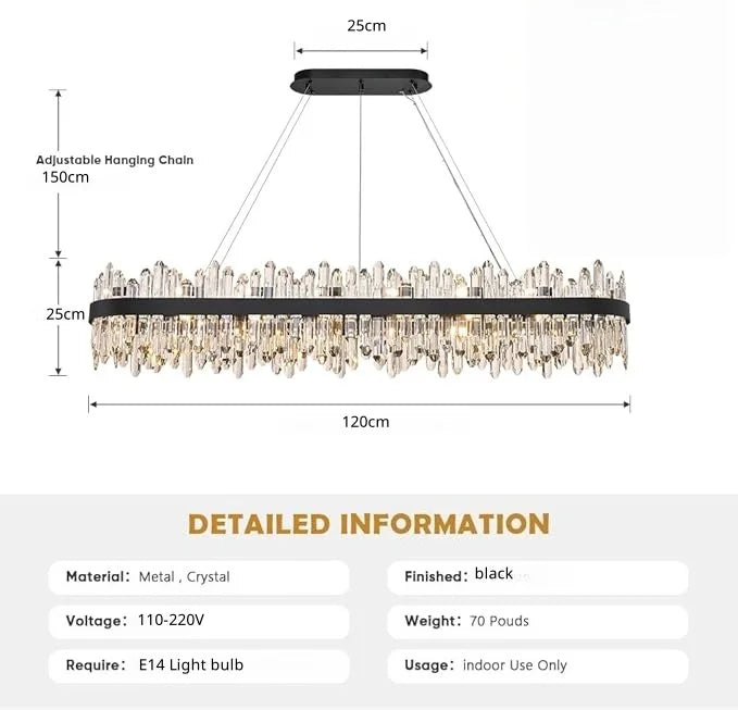 Dimmable Gold Rectangle Crystal Chandelier for Dining Living Room Modern Ceiling Light for Kitchen Island K9 Crystal Lights