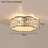 Modern Bedroom Round Square Geometric Shaped Crystal Ceiling Lamp Living Room Light Luxury Simple Design Led Flower Lighting