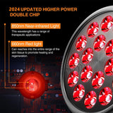 E27 LED Red 54W Light Therapy Lamp 660nm&850nm Infrared Bulb with Floor Stand for Skin Care Pain Relief 360° Adjustable